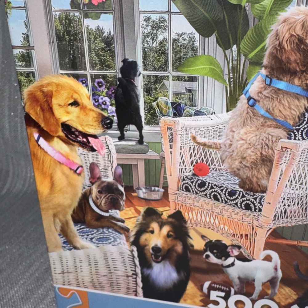 Puzzle Ceaco Jigsaw Puzzle Sunroom Pups by Greg Giordano 550 pc NEW sealed 24x18 - Picture 4 of 12